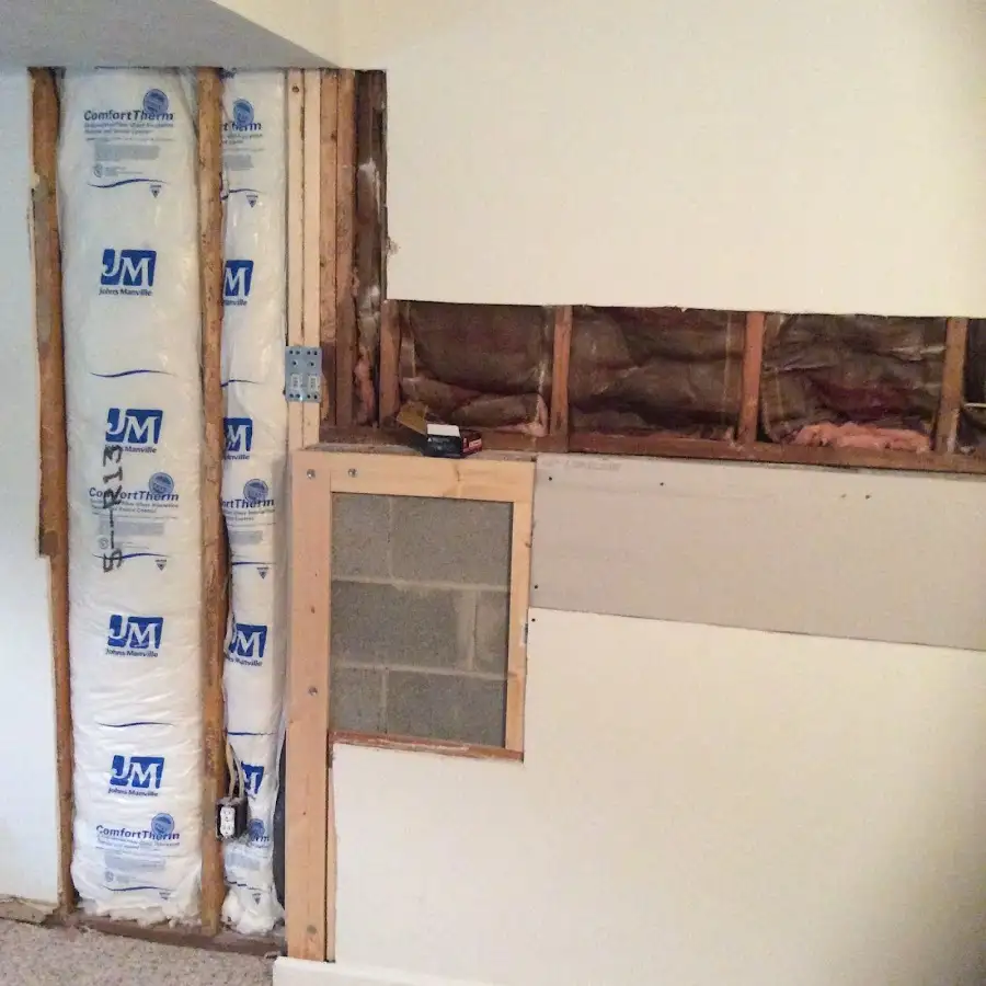 Wall insulation replacement during Structural Drying in Sun Village